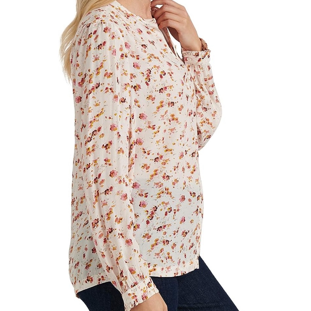 LUCKY BRAND NWT WOMEN’S LONG SLEEVE BUTTON UP SHIRT ONE POCKET POET SHIRT - Picture 2 of 13